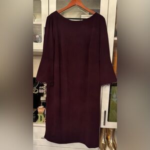 Plum Elegance: The Bell Sleeve Charm Dress